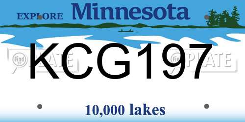 KCG197 Minnesota License Plate