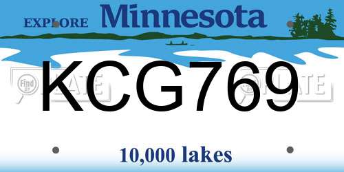 KCG769 Minnesota License Plate