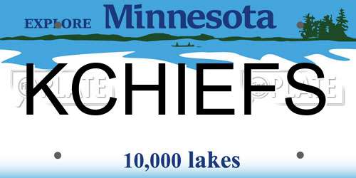 KCHIEFS Minnesota License Plate