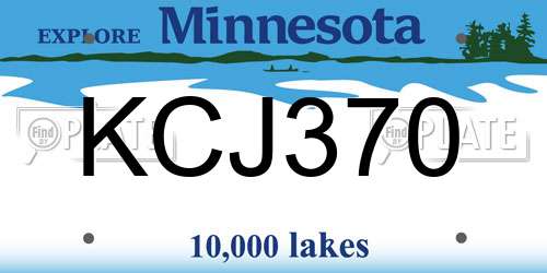 KCJ370 Minnesota License Plate
