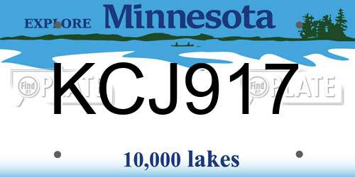 KCJ917 Minnesota License Plate