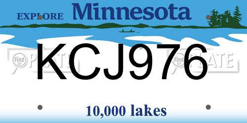 KCJ976 Minnesota License Plate