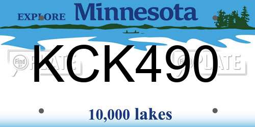 KCK490 Minnesota License Plate