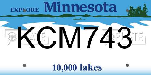 KCM743 Minnesota License Plate