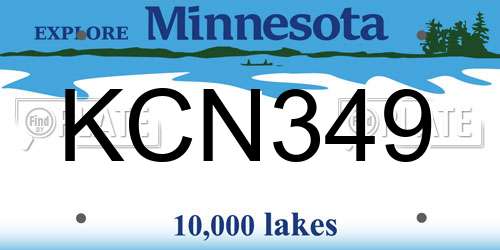 KCN349 Minnesota License Plate