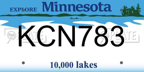 KCN783 Minnesota License Plate