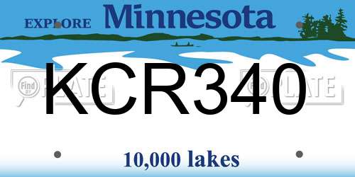 KCR340 Minnesota License Plate