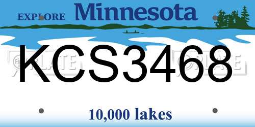 KCS3468 Minnesota License Plate