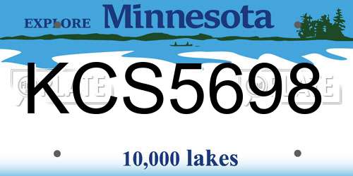 KCS5698 Minnesota License Plate