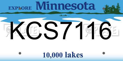 KCS7116 Minnesota License Plate