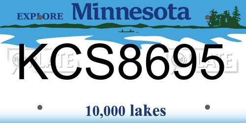 KCS8695 Minnesota License Plate