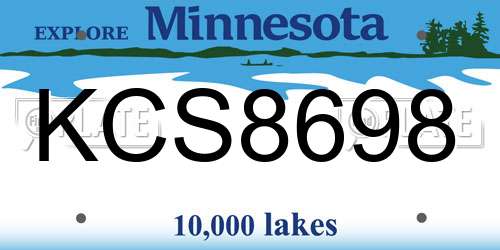 KCS8698 Minnesota License Plate