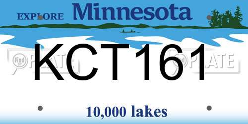 KCT161 Minnesota License Plate
