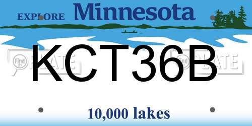 KCT36B Minnesota License Plate
