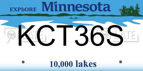 KCT36S Minnesota License Plate