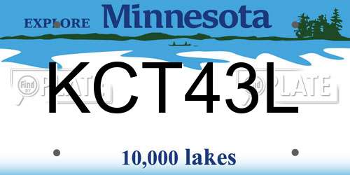 KCT43L Minnesota License Plate
