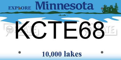 KCTE68 Minnesota License Plate