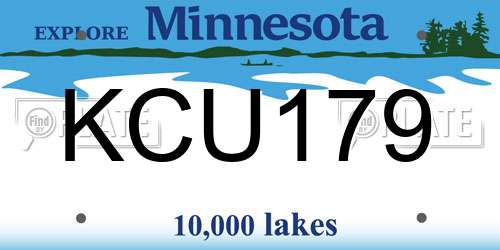 KCU179 Minnesota License Plate