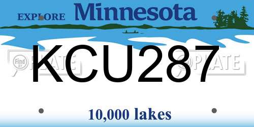 KCU287 Minnesota License Plate