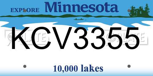 KCV3355 Minnesota License Plate