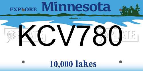 KCV780 Minnesota License Plate