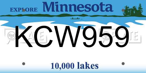 KCW959 Minnesota License Plate