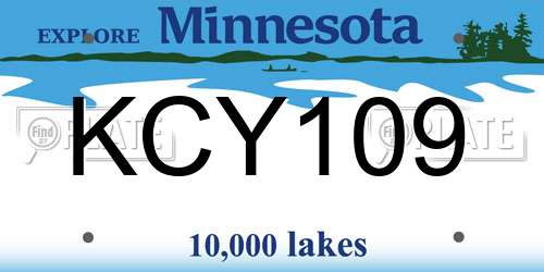 KCY109 Minnesota License Plate