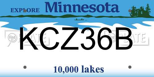 KCZ36B Minnesota License Plate