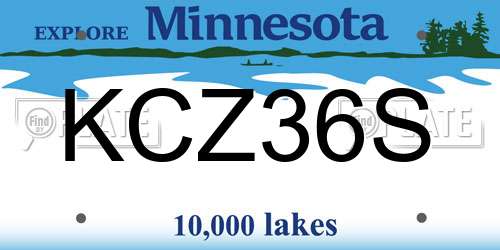 KCZ36S Minnesota License Plate