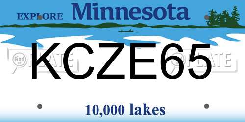 KCZE65 Minnesota License Plate