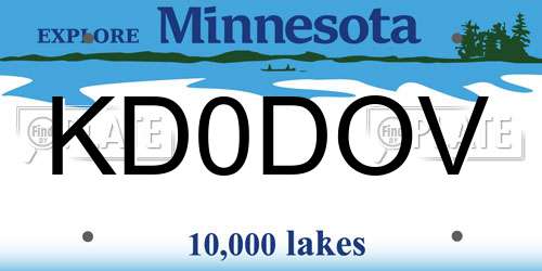KD0DOV Minnesota License Plate
