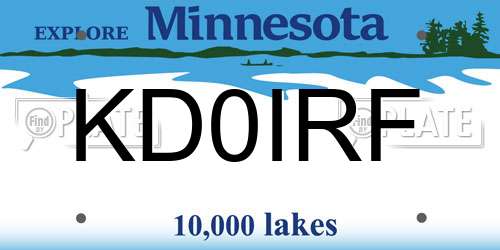 KD0IRF Minnesota License Plate