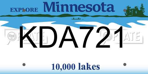 KDA721 Minnesota License Plate