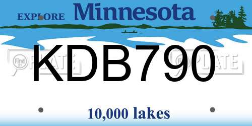 KDB790 Minnesota License Plate