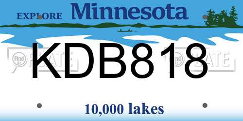 KDB818 Minnesota License Plate
