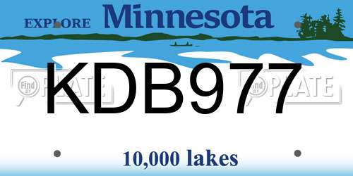 KDB977 Minnesota License Plate