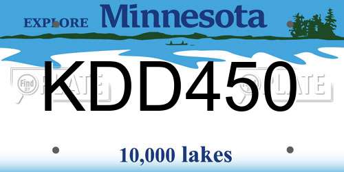 KDD450 Minnesota License Plate