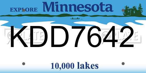 KDD7642 Minnesota License Plate