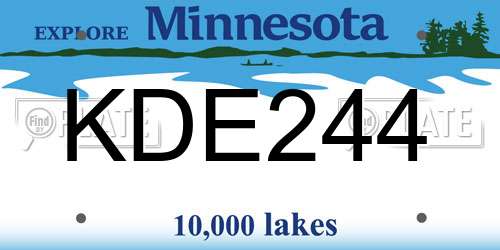 KDE244 Minnesota License Plate