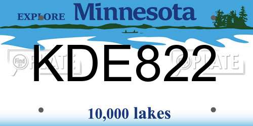 KDE822 Minnesota License Plate