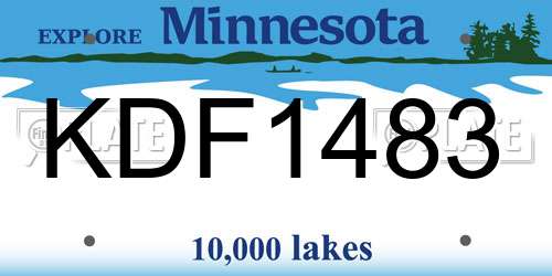 KDF1483 Minnesota License Plate