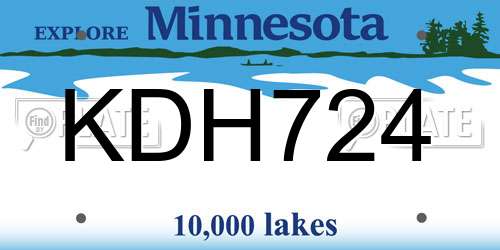 KDH724 Minnesota License Plate