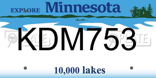KDM753 Minnesota License Plate