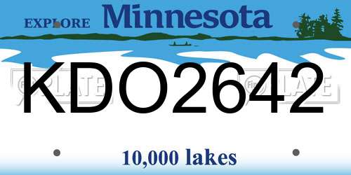 KDO2642 Minnesota License Plate