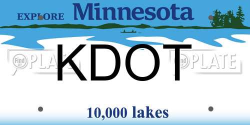 KDOT Minnesota License Plate