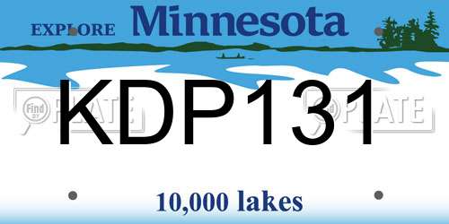 KDP131 Minnesota License Plate