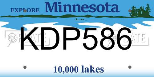 KDP586 Minnesota License Plate