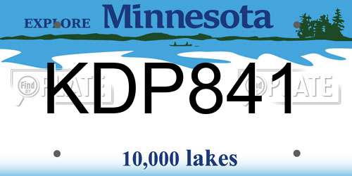 KDP841 Minnesota License Plate