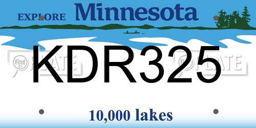 KDR325 Minnesota License Plate