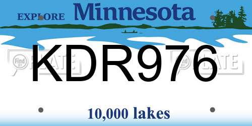KDR976 Minnesota License Plate